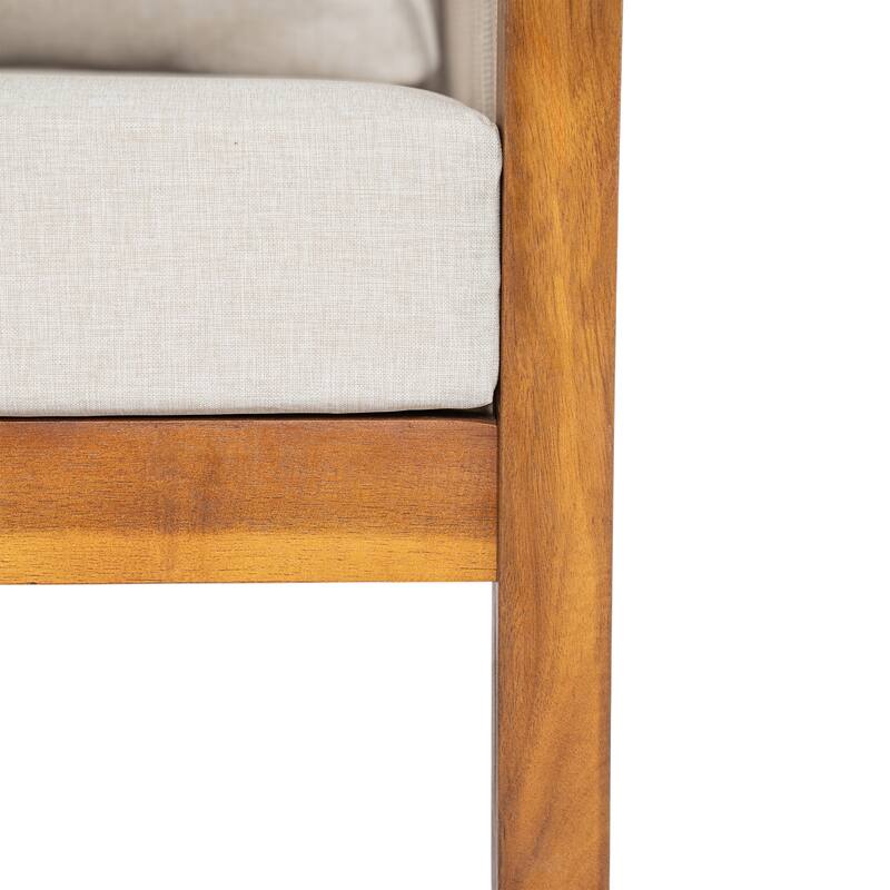 Christopher Knight Home - Outdoor Modern Solid Acacia Wood with Handwoven Rope Sides and Cushions Weather-Resistant