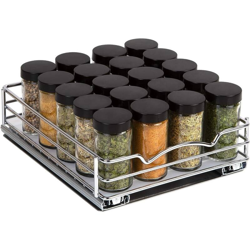 Spice Rack Organizer for Cabinet, Heavy Duty-5 Year Limited Warranty- Pull Out Spice Rack