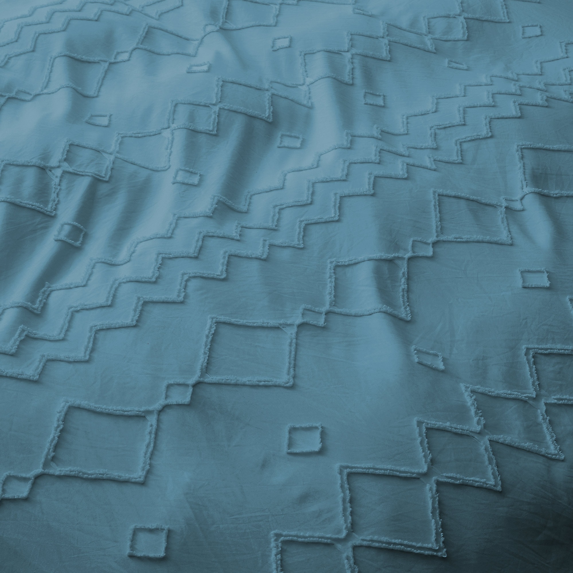 Tufted Clipped Jacquard Geometric Oversized Duvet Cover & - Picture 33 of 127