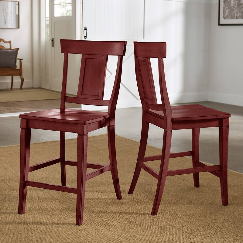 Eleanor Panel Back Wood Counter Chair (Set of 2) by iNSPIRE Q Classic