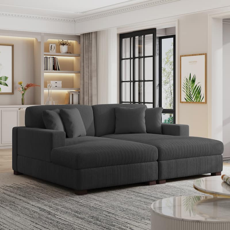 Oversized Modular Sectional Sofa Set with Pillows for Living Room