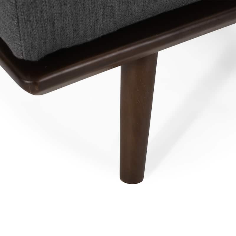 Charcoal 64" Tufted Chaise Lounge Chair with Wood Frame