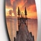 preview thumbnail 3 of 8, Designart 'Glowing Sky and Long Wooden Bridge' Oversized Coastal Wall CLock