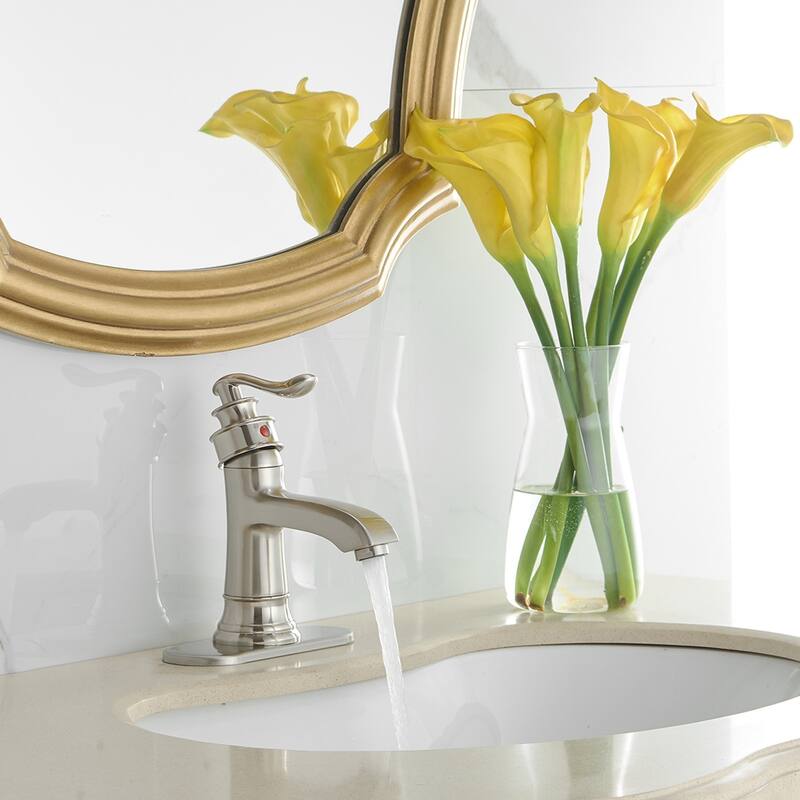 7.5 in Heigh Single Handle Chrome Bathroom Faucet - Spout height: 3.17inches Spout reach: 4.4 inches