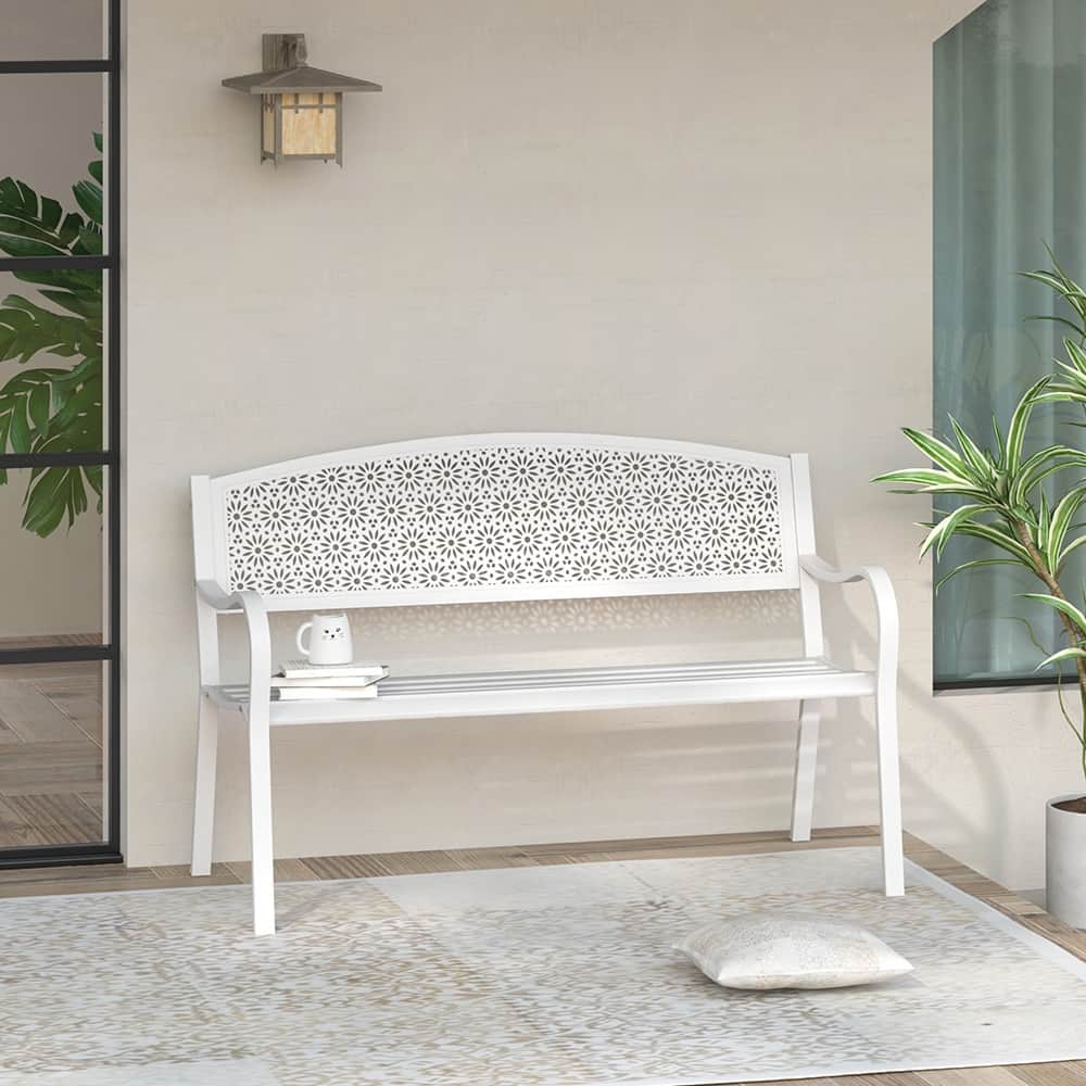 Maypex 2-Person Metal Outdoor Garden Bench