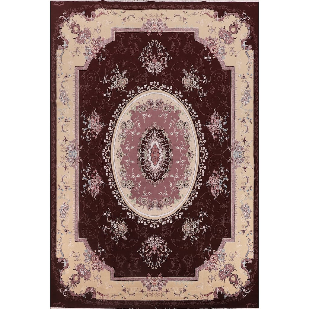Victorian Style Tabriz Turkish Area Rug Machine Made Carpet - 9'8" x 12'11"
