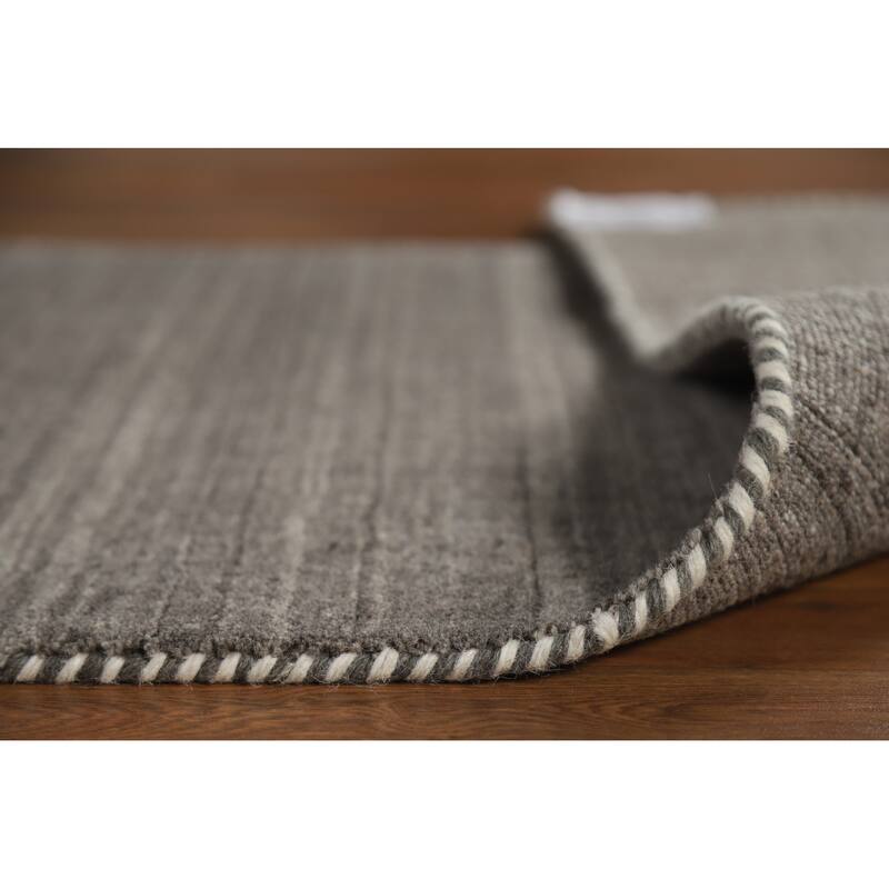 Gray Tribal Gabbeh Indian Runner Rug Handmade Wool Carpet - 2'6" x 9'6"