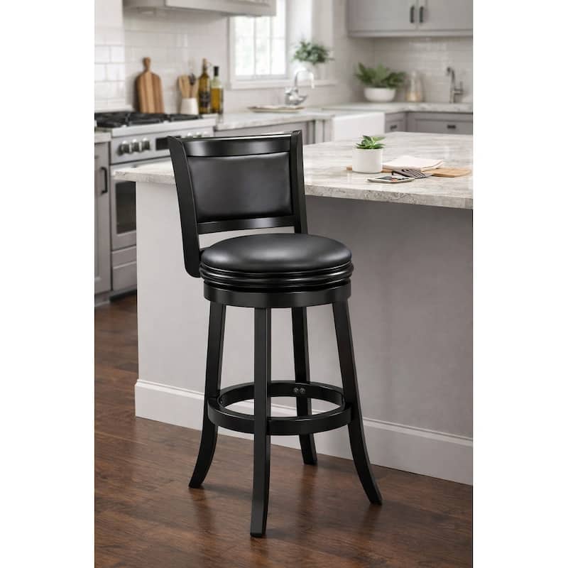 Augusta Wood Indoor Swivel Barstool - Black - Bar Height