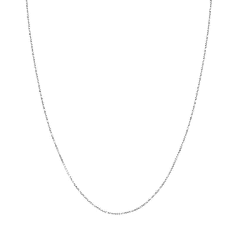 Curata 10k White Gold 1.05mm Round Wheat Chain Necklace (Lobster)