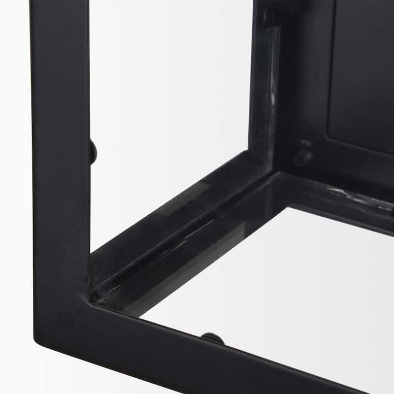 Cairn Matte Black Metal w/ Glass 1-Light Wall Sconce - 7.9L x 5.1W x 10.6H