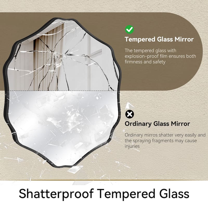 Unique Aluminum Alloy Framed Scallop Wall Mirror with Artistic Design