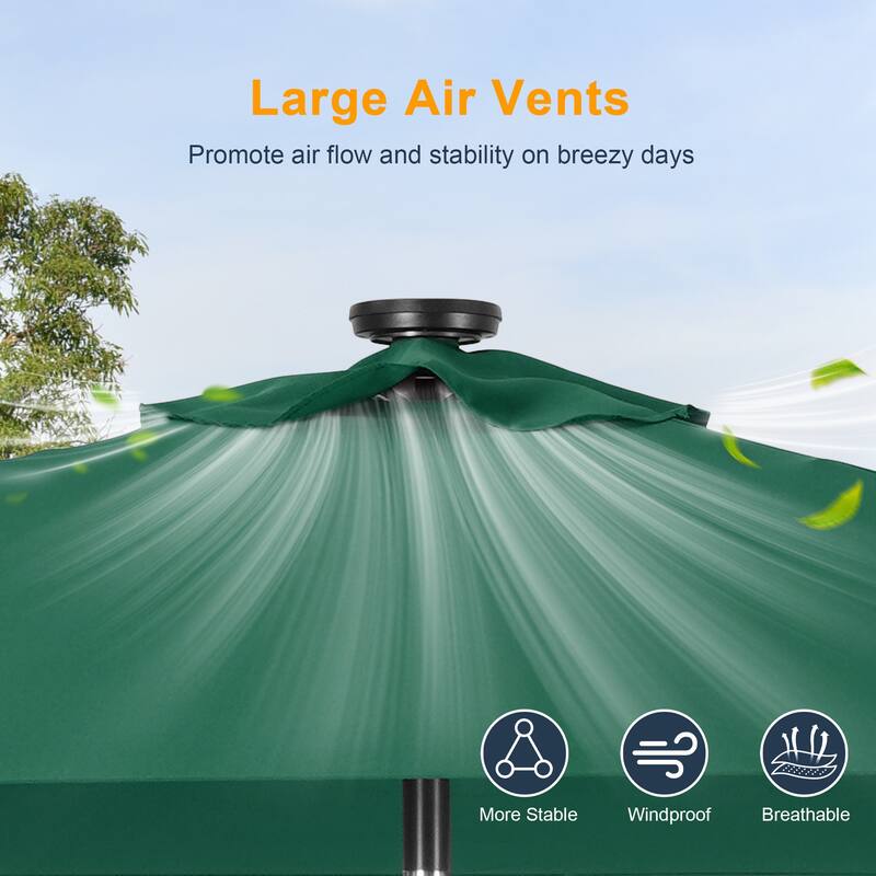 LIVOOSUN 6.5×6.5FT LED Square Patio Umbrella with UPF50+, Tilt Function, and Wind-Resistant Design——Experience Outdoor Comfort