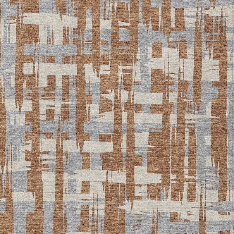HomeRoots Striped Transitional Rectangle Outdoor Rug