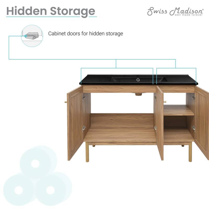 Swiss Madison SM-BV665MB Classe 48" Free Standing Single Basin Vanity