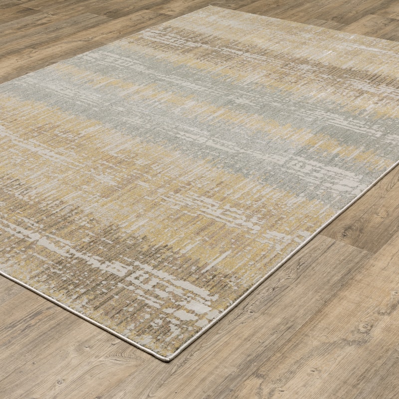 Melody Distressed Stripe Gold/ Brown Area Rug