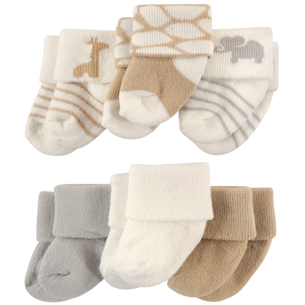 slide 1 of 1, Luvable Friends Baby Unisex Newborn and Baby Socks Set, Safari, 0-3 Months - Safari 0-3 Months - Safari