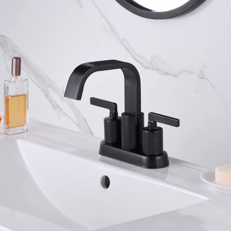 Luxier MSC14-T 4 in. Centerset 2-Handle Bathroom Faucet with Drain