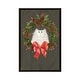 preview thumbnail 8 of 10, iCanvas "Festive Wreath White Cat" by Kim Haskins Framed Charcoal - 26x18