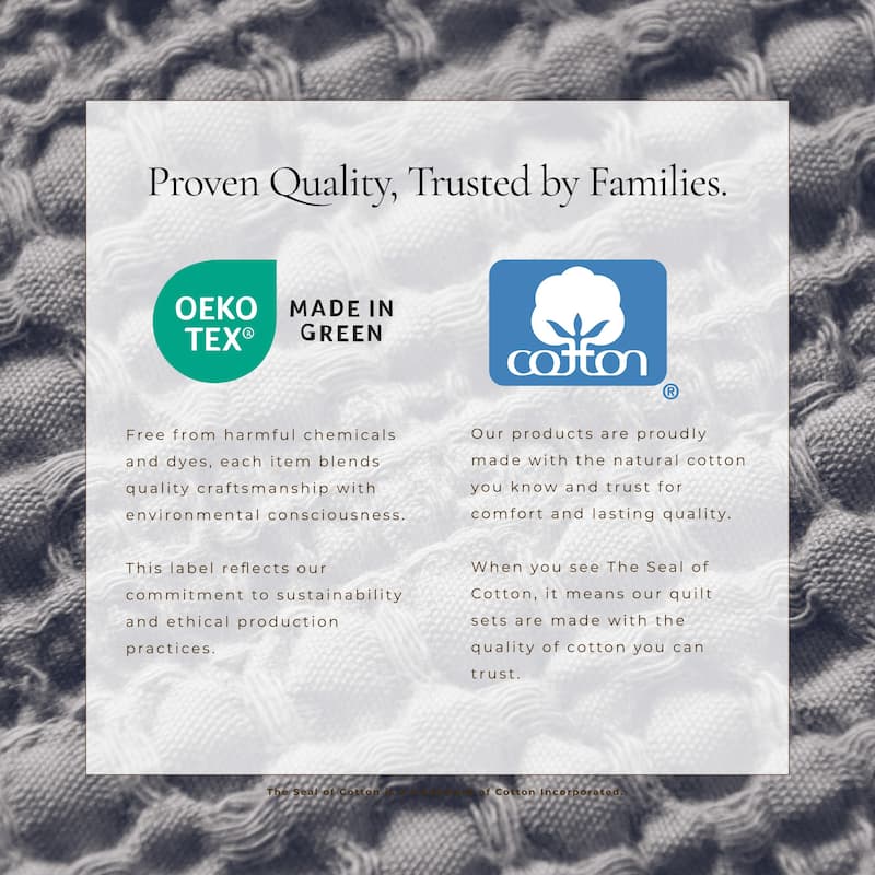 Linery & Co. Cotton Honeycomb Waffle Garment Washed Quilt Set