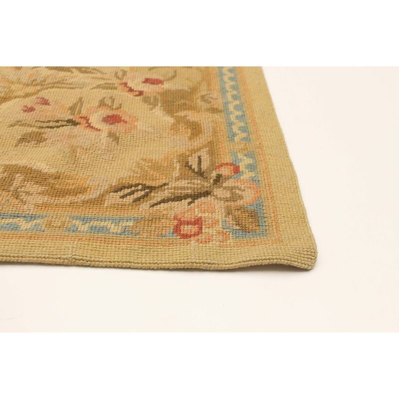 ECARPETGALLERY Flat-Weave Dynasty Khaki Cotton Tapestry Kilim - 2'11 x 4'11