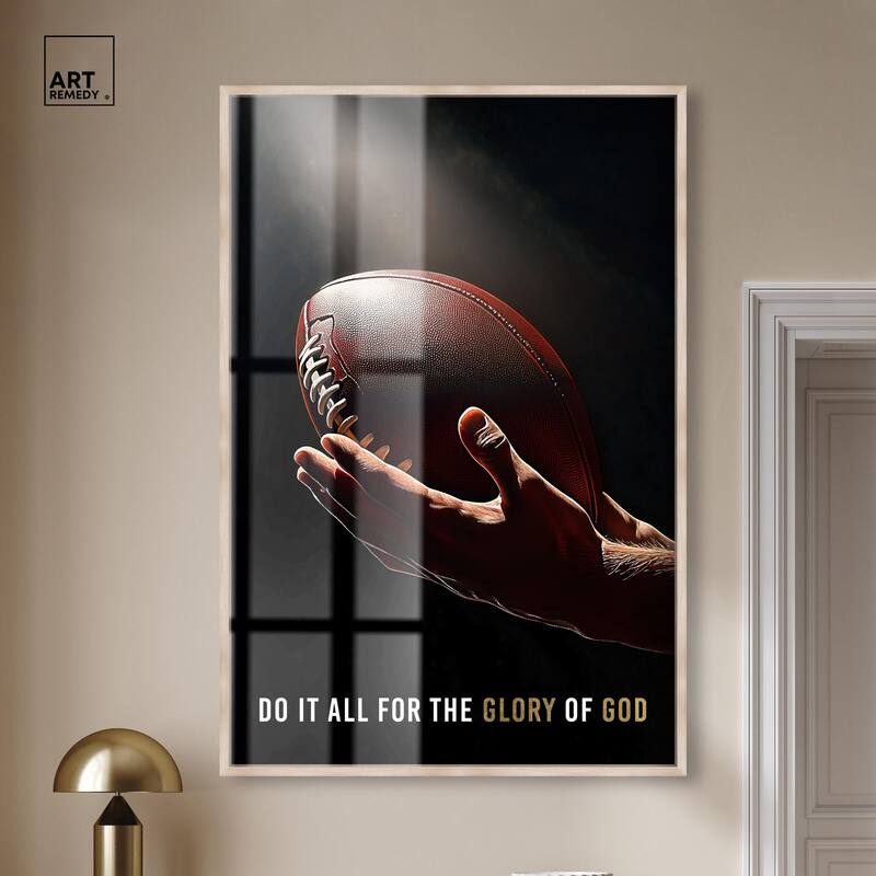 Glory of God Football Shadowbox by Art Remedy