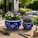preview thumbnail 13 of 30, Traditional Ceramic Chinoiserie Planters - Set of 2