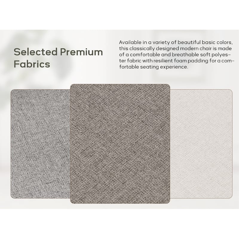 Set of 2 Modern Upholstered Accent Chairs with High Back and Wooden Legs – Grey/Beige/Brown