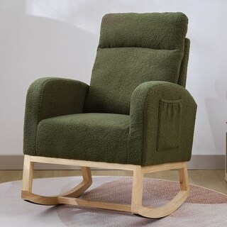 Modern Accent Rocking Chair Rocking Chair with Solid Wood Legs ...