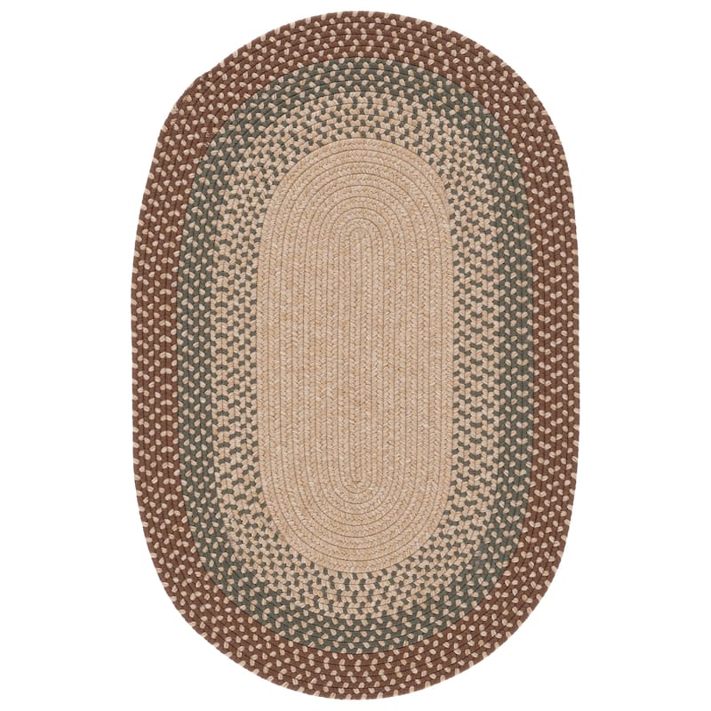 SAFAVIEH Handmade Braided Piercarla Reversible Rug - Brown/Ivory - 3' x 5' Oval