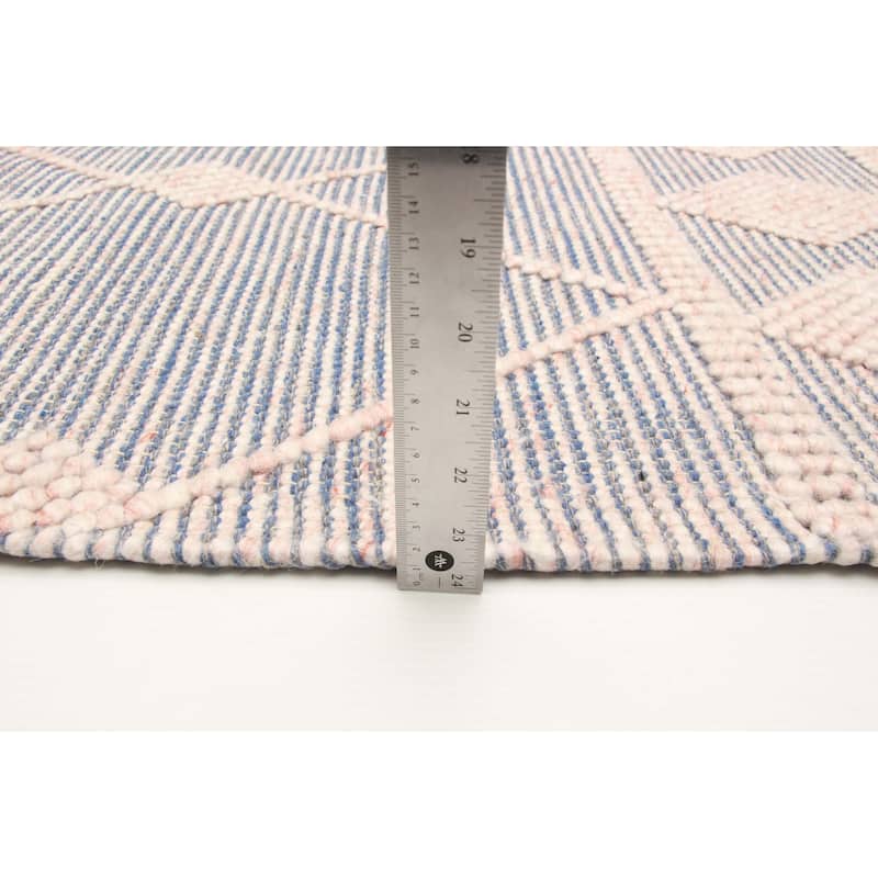 ECARPETGALLERY Braid weave Sienna Pink Wool Rug - 5'1 x 7'6