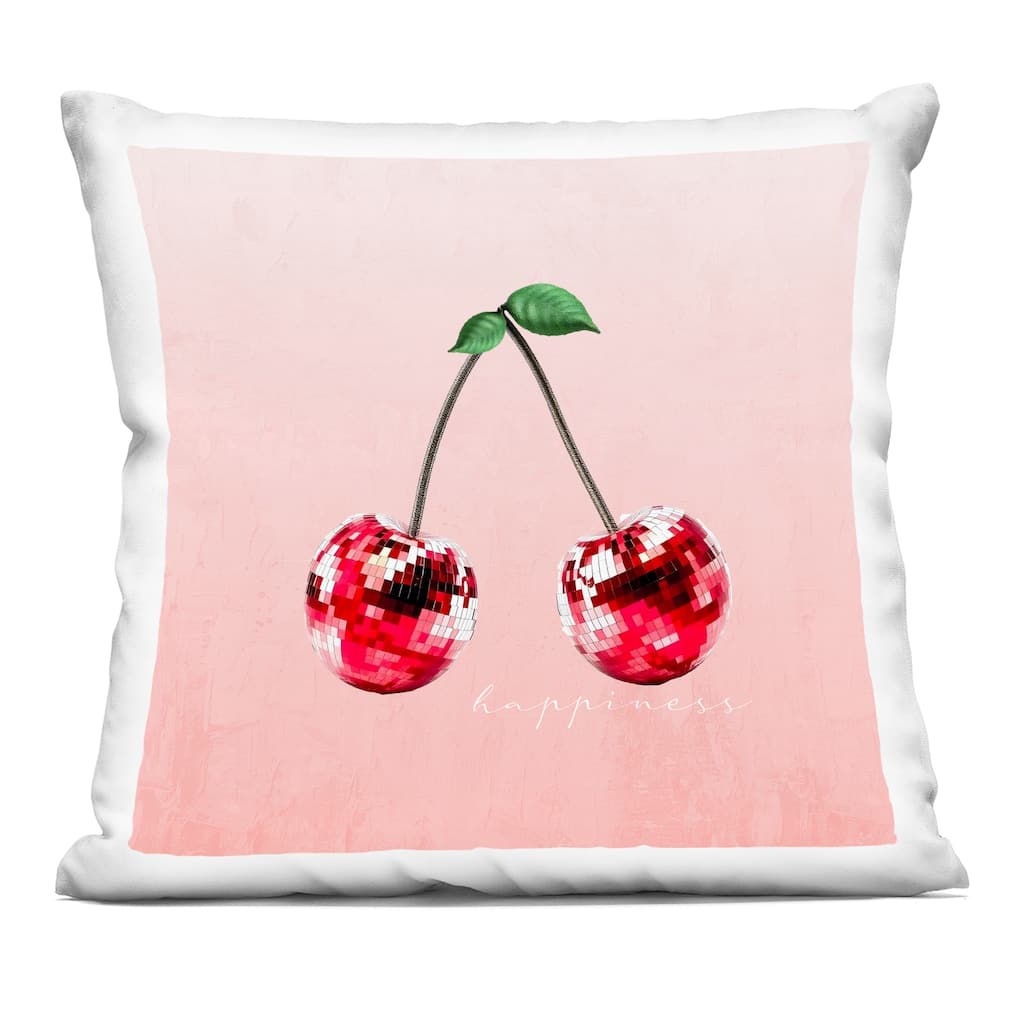 Stupell Happiness Disco Cherries Decorative Printed Throw Pillow Design by Kim Allen