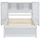preview thumbnail 20 of 22, Twin Size Platform Bed with Storage Headboard, 3-Shelves, 2-Side Lockers, Solid Pine Wood Frame for Bedroom, Grey