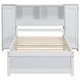 preview thumbnail 17 of 16, Twin Size Platform Bed with Storage Headboard, Kids Bed Frame with 3-built-in shelves & 2-side lockers for Bedroom, Grey