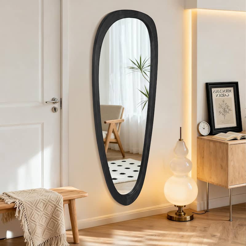 Irregular Mirror Asymmetrical Wood Wall Mirror