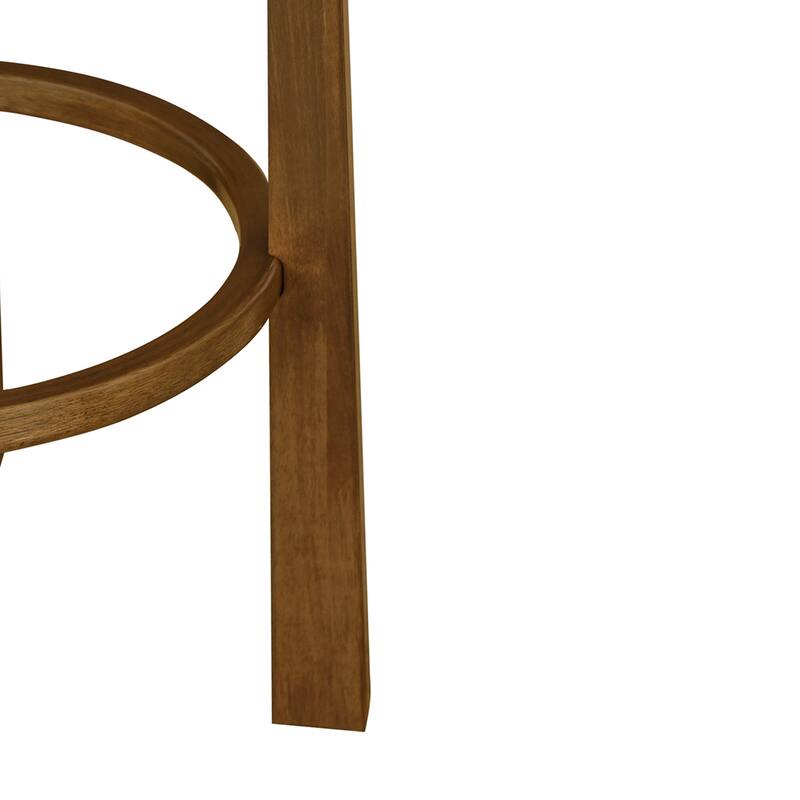 Christopher Knight Home - Tara Rubberwood Upholstered Barstools in Walnut and Ivory Fabric