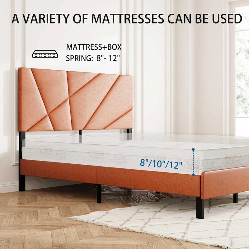 Metal Bed Frame, Square Platform Bed with Under-Bed Storage