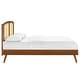 preview thumbnail 13 of 17, Sierra Cane and Wood Full Platform Bed With Splayed Legs