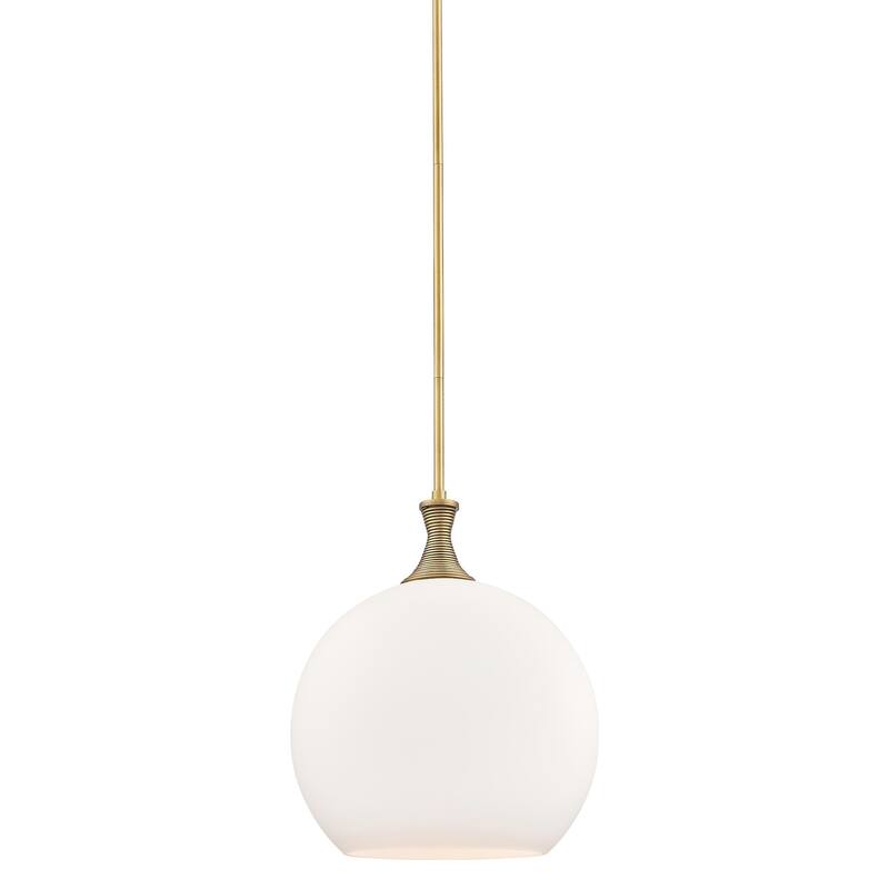 Innovations Lighting 415-1S-18-14 Astor Pendant Astor 14" Wide Pendant - Brushed Brass / Matte White