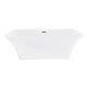 preview thumbnail 13 of 20, Altair Carani 65" x 28" Flatbottom Freestanding Acrylic Soaking Bathtub in Glossy White with Drain and Overflow