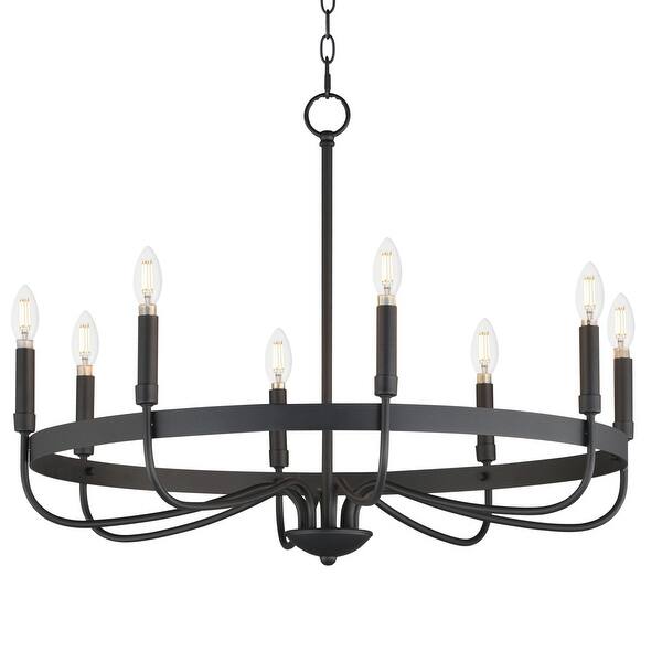 slide 2 of 10, Maxim 14498 Frankie 8 Light 29" Wide Taper Candle Style Chandelier Black