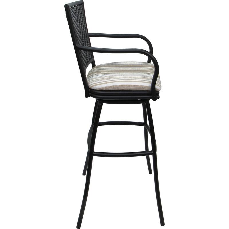 Set of 3 Outdoor Indoor Bar Stool Counter, Extra Tall - Erin with Arms