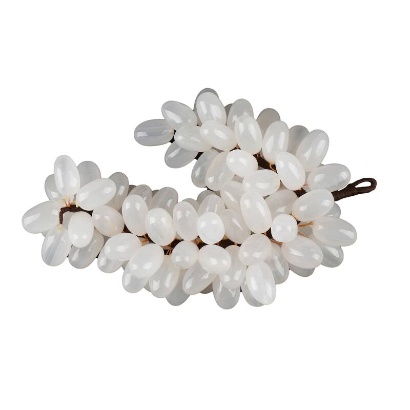 Stone Decorative Object Grape Sculpture Statue Living Room - 2" White - 8" x 4" x 2"