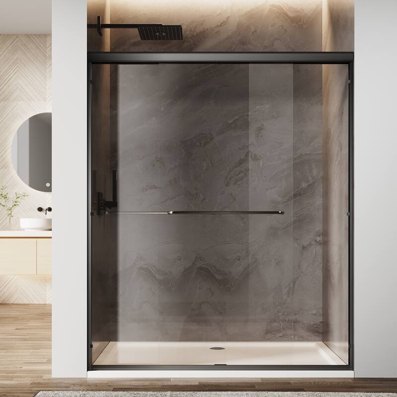 Sunny Shower 60 in.W x 72 in.H Double Sliding Shower Door with 1/4 inch Clear Tempered Glass