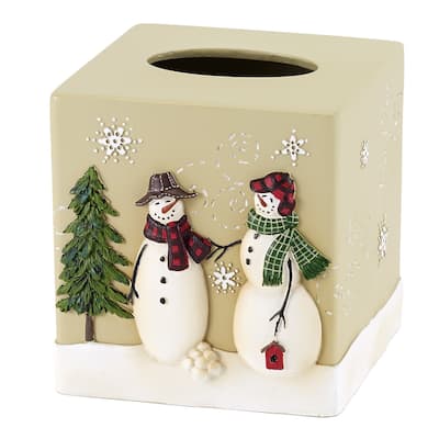 Avanti Linens Snowmen Gathering Tissue Cover - Beige - Tissue Cover