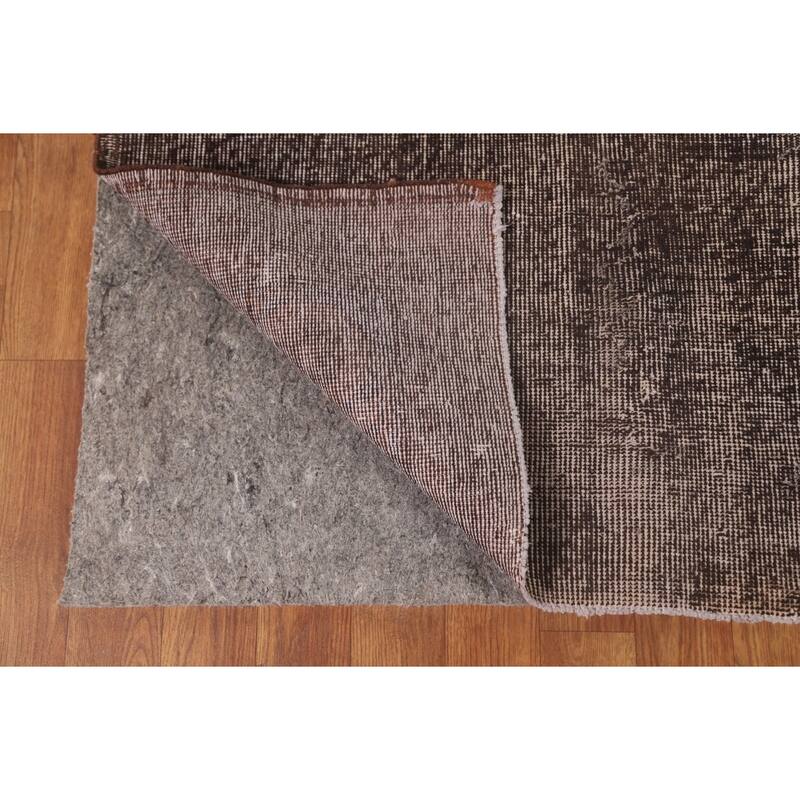 Over-Dyed Solid Anatolian Turkish Vintage Rug Handmade Wool Carpet - 6'11" x 10'7"