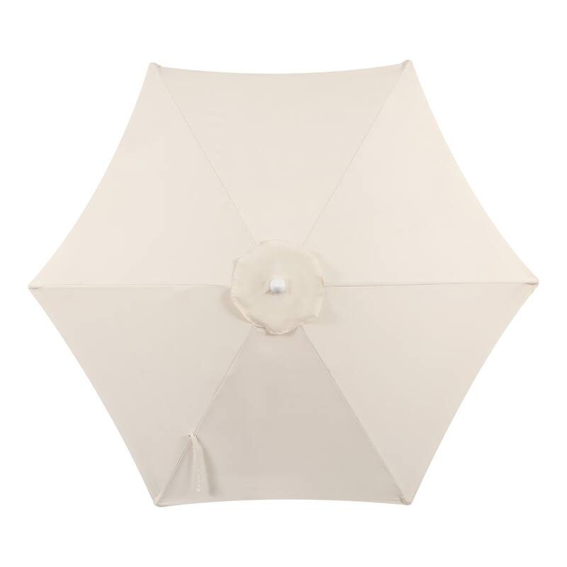 9ft Tassel Patio Umbrella Auto-Tilt, Crank , by JONATHAN Y