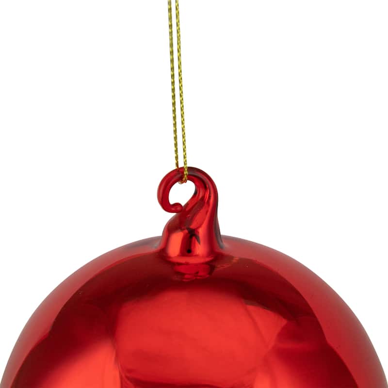 Shiny and Matte Christmas Glass Ball Ornament - 3.5" - Red and White