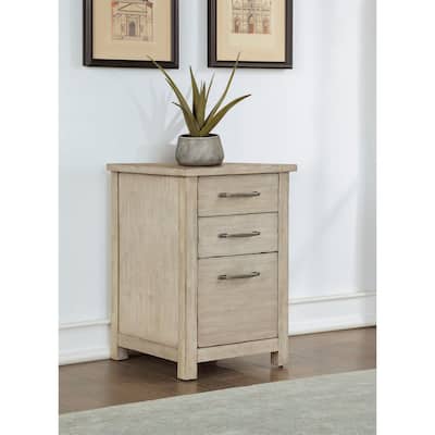 Rustic Three Drawer Wood File Cabinet, Storage Drawers, Light Brown