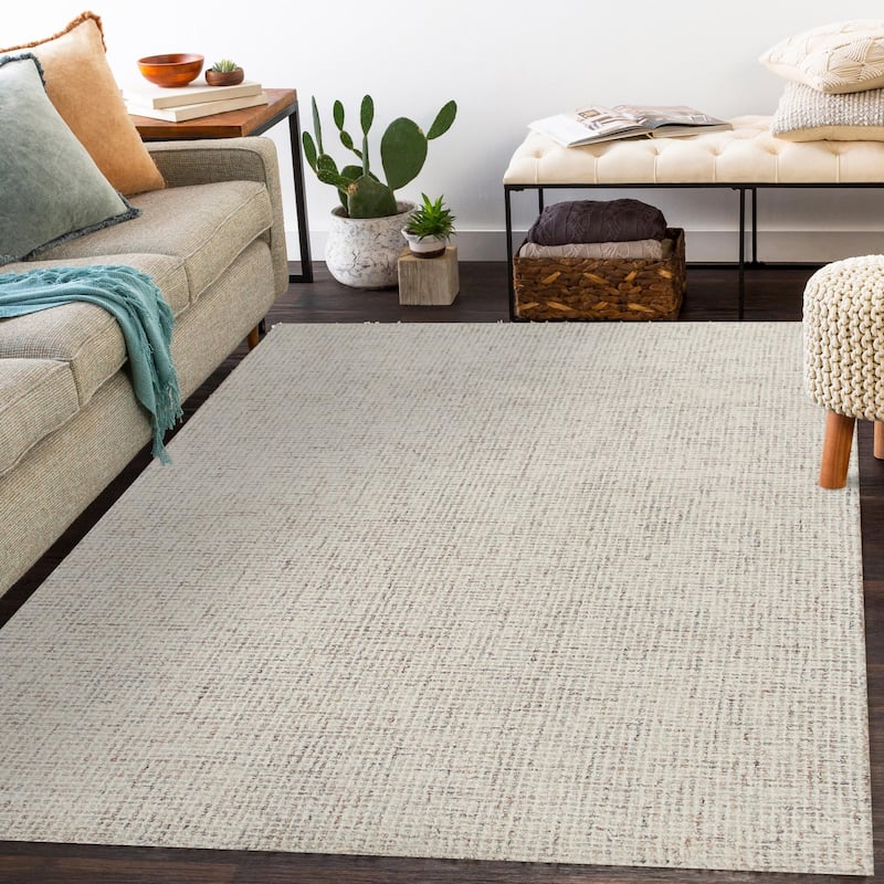 Sevita Hand-Tufted Checkered Geometric Wool Blend Indoor Area Rug