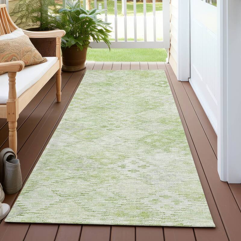 Machine Washable Indoor/ Outdoor Boho Modern Chantille Rug